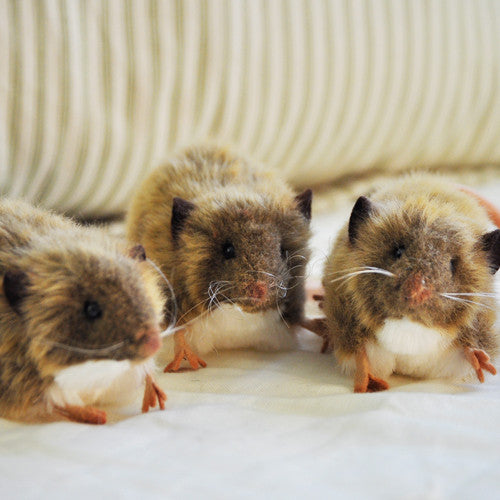 This little rodent is just too cute! Slightly larger than the actual animal, this realistic stuffed Brown Mouse still fits in the palm of your hand. Individually hand crafted true to life.