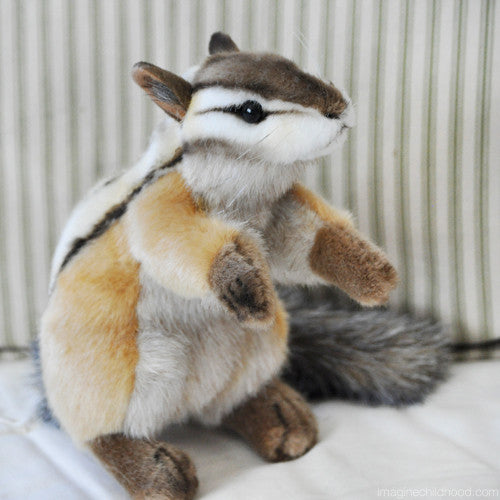 Did you know that chipmunks plant trees? Their activities harvesting and hoarding tree seeds play a crucial role in getting seedlings going! This one is a beautiful replica of the little arborists and would love to teach your child the ways of the trees. Individually handcrafted by Hansa, true to life animal.