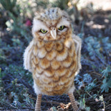 Hansa Plush Realistic Burrowing Owl has a moveable head and bendable feet.