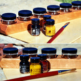 Cherry Wood 6 Jar Paint Holder