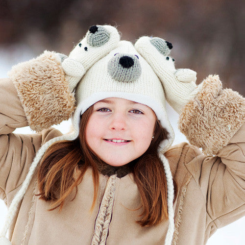 Fair Trade Wool Polar Bear Mittens