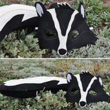 Handmade Skunk Eco-Felt Mask & Tail