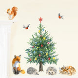 This Fir Tree Wall Decal comes with flying birds and when Christmas arrives it comes with ornaments to decorate the tree. All are removable.