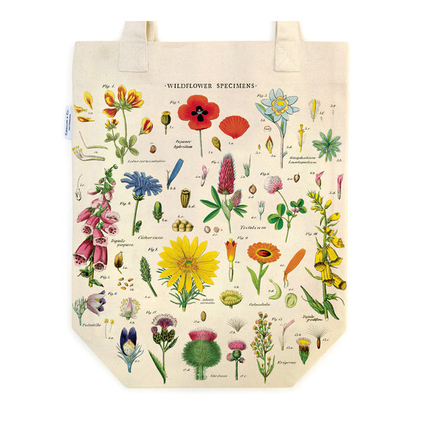 Natural Canvas Wildflower Tote Bag