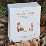 The three children's board books in the Our Little Adventures box set take parents and toddlers on trips to the farmer's market, the forest, and a wildflower meadow. Written and illustrated by Tabitha Paige, the books feature foundational language concepts for growing minds.
