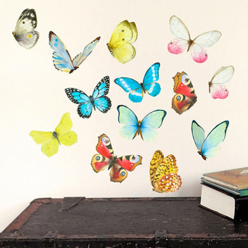 Want to change the look of any room in a matter of minutes? These delightful Colorful Butterfly Wall Decal are the sweetest answer. Arrange them however you like and then disappear into a field of butterflies in your own room!