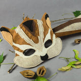 Handmade Chipmunk Eco-Felt Mask & Tail