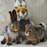 Bring a little nature inside with this lifelike plush jackrabbit. A common jackrabbit of grasslands and open areas of the western United States; it has large black-tipped ears, a black streak on the tail, and would love to make its way into your child's heart! Each is individually hand crafted, true to life animal.