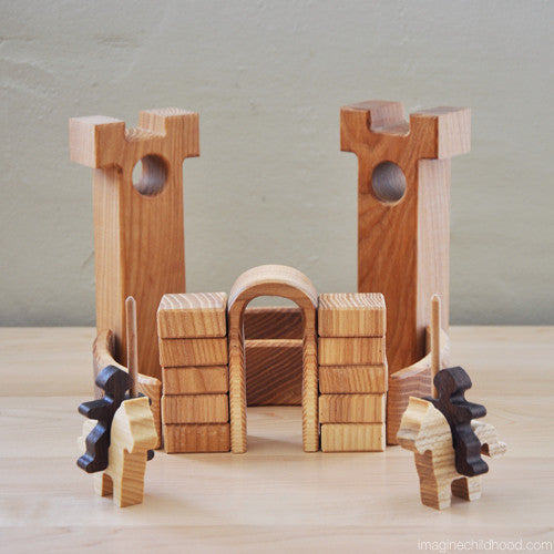 Mini Natural Wood Castle Blocks