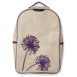 Purple Dandelion Eco-Linen Backpack