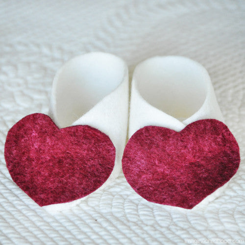 DIY Baby Booties Hearts